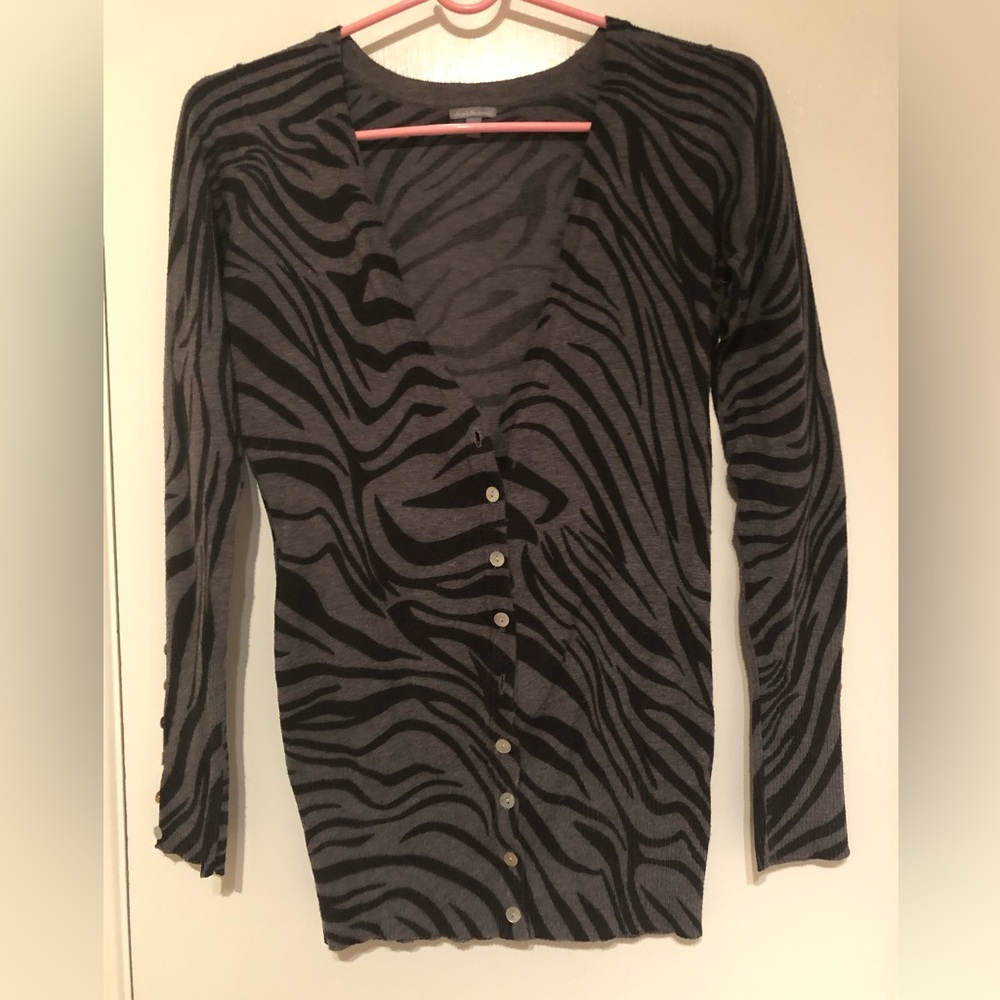 Charlotte Russe Gray Zebra Print Cardigan